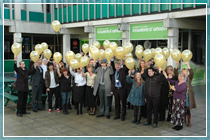 Students’ Union staff and guests released gold balloons to celebrate their Gold award
