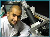 Neil Kad with his DIY microscope
