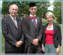 Jonny Allen with his parents, David and Janice