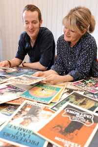 Man and woman undertaking humanities research