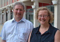 Pro-Vice-Chancellor Nigel South with Janet Phillips